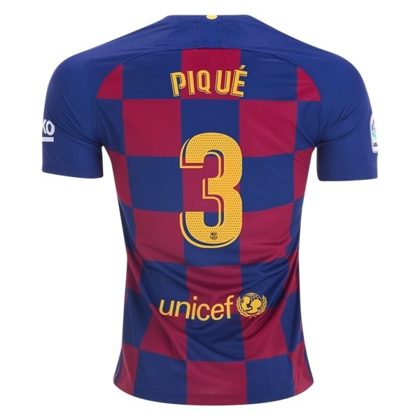 Camiseta Barcelona NO.3 Pique 1ª Kit 2019 2020 Azul Rojo